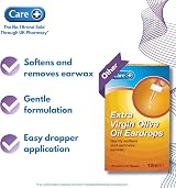 Care Extra Virgin Olive Oil Ear Drops 10ml for Earwax Removal - Easy Dropper view 2
