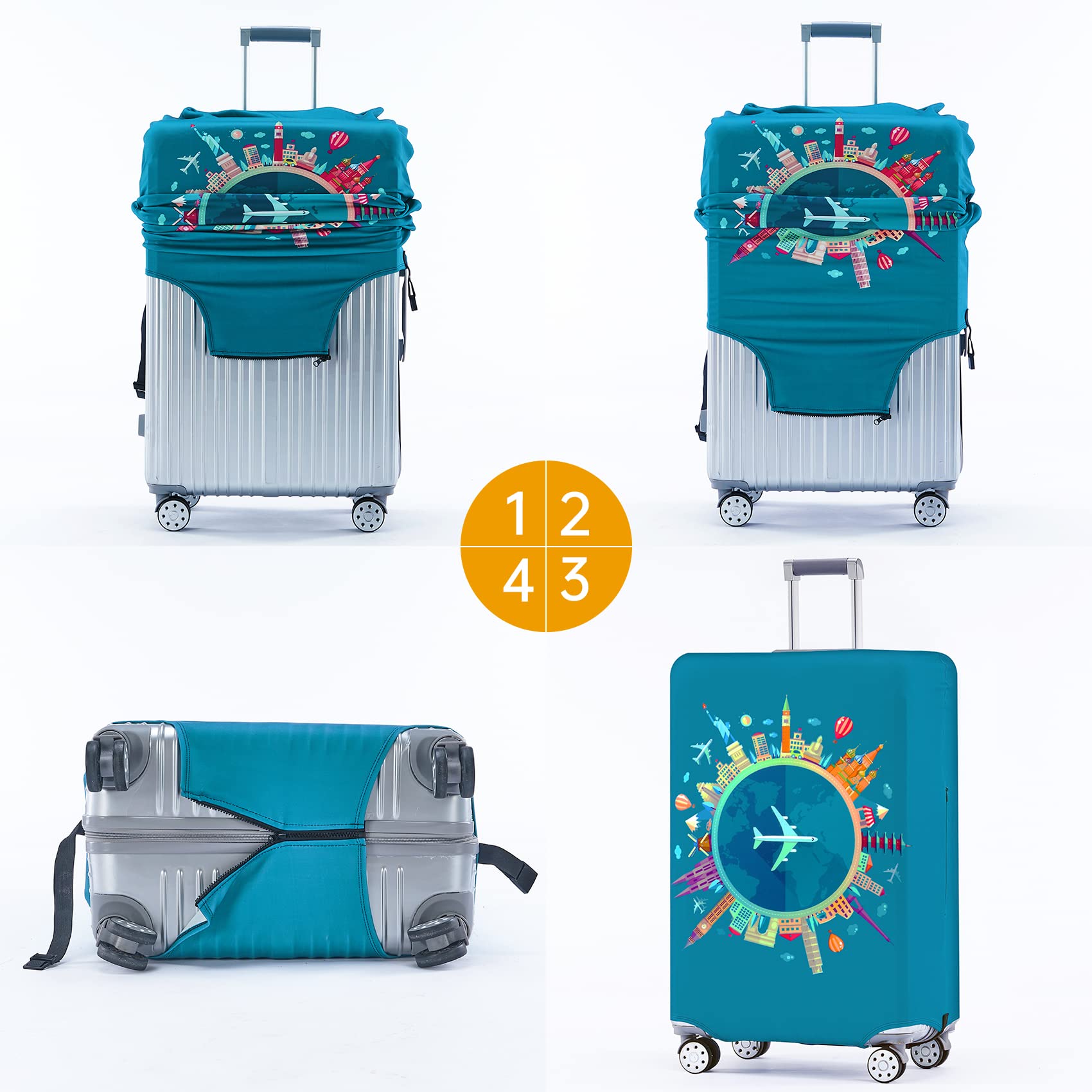 TRAVELKIN more than travel Travelkin Luggage Covers For Suitcase Tsa Approved,Suitcase Cover Protector Fit 18-32 Inch Luggage