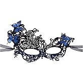 Aroncent Butterfly Lace Masquerade Mask: Rhinestone Costume Mask - Halloween Venetian Ball Prom Party Accessories
