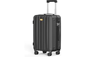 MGOB Carry On Luggage 22x14x9 Airline Approved, Hard Suitcases with Spinner Wheels, Polycarbonate Lightweight Luggage, Durable & Stylish, Built-in TSA Lock, Black