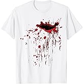 Blood Splatter Shirt Blood Stained Halloween Zombie Graphic T-Shirt