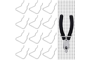 HOTOP 16 Pieces Pegboard Plier Holders, Stainless Steel Double Loop Pegboard Hooks Accessories Shelving Display Organizer Hooks for Shop Store Supermarket