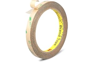 P7yaumy 0.39in x 36ft 300LSE Double Sided Tape for Scrapbook, Heavy Duty Mounting Tape, Transparent Adhesive Sticky Tape for Picture Hanging Strips, Poster, LED Strips, Art Craft