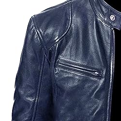 SWJGLITTR Men Slim Fit Motorcyle Leather Jacket