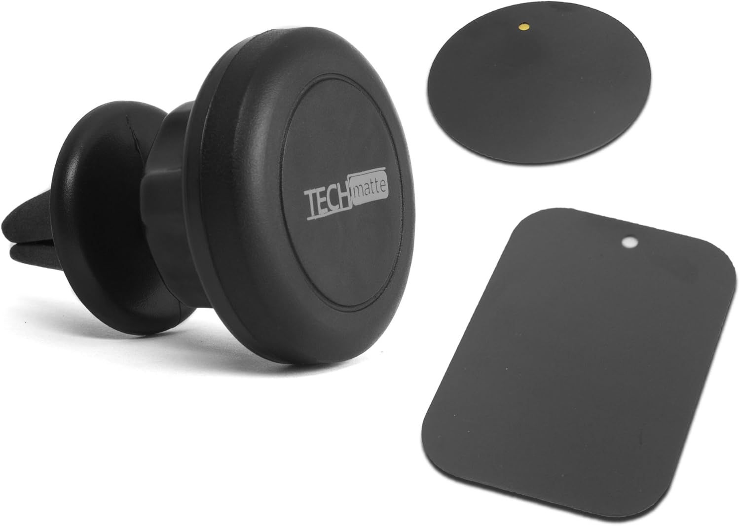 Air Vent Mount, TechMatte MagGrip 360 Vent Cell Phone Mount Magnetic Multi-Angle Universal Car Mount Holder for Smartphones - Includes Extra Magnetic Plates - Fits iPhone X, 8, 7, 6, 6S, Galaxy S8, S7
