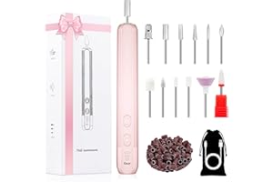 HOXIDA Electric Nail Drill, Professional Manicure Pedicure Kit, Cordless Electric Nail File Set, Rechargeable Pedicure Tools for feet, 3 Speeds Hand Foot Care Nail Drill for Thick Nail Toenail Cuticle