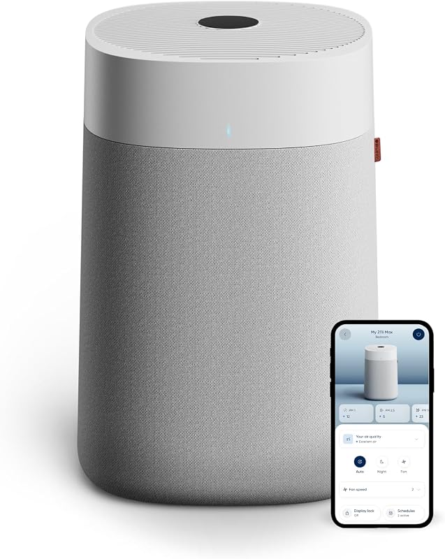 - Blue Pure 211i Max Purificateur d'air pour grandes pièces jusqu'à 141 m² – Intelligent, silencieux, technologie HEPASilent, élimine les allergènes, les poils d'animaux, la fumée
