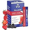 Blueshift Energy + Focus - Healthy Energy Drink Powder, Energy Drink Packets, On The Go Drink Mix Sticks, Caffeine, Guarana and B Vitamins for Clarity and Focus, No Sugar - Powder Sticks (10 Pack)