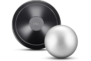 Deekin 2 Pcs Shot Put Rubber Discus 1 kg Black Ball for School Track and Field Discuses for Outdoor Practice Throwing