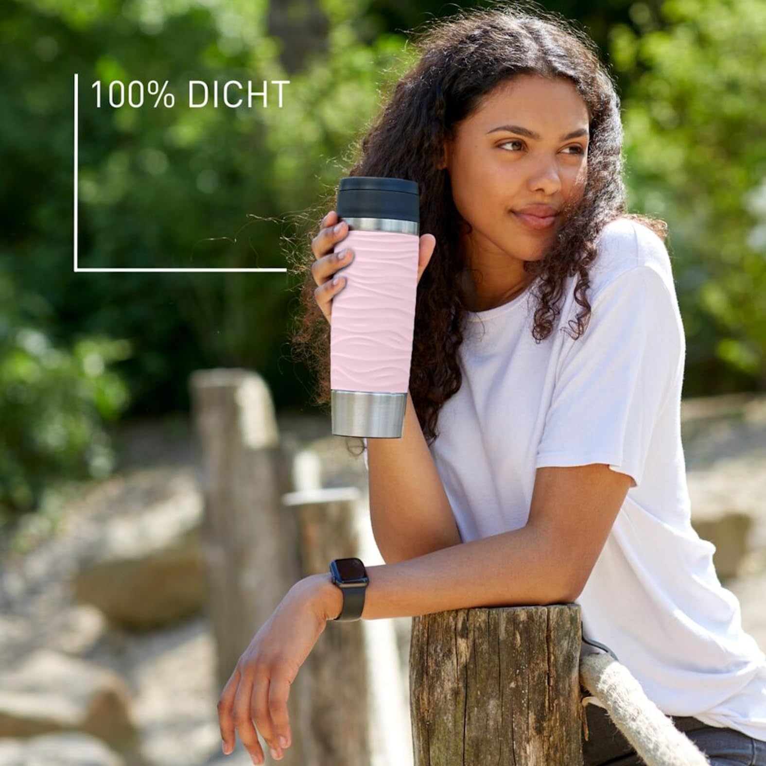 Emsa N20227 Travel Mug Wave Isolierbecher 0,5 Liter, neuer Komfort-Schraubverschluss, Edelstahl, 6h heiß und 12h kühl, 100% dicht, spülmaschinenfest, 360°-Trinköffnung, Pastellrosa 2