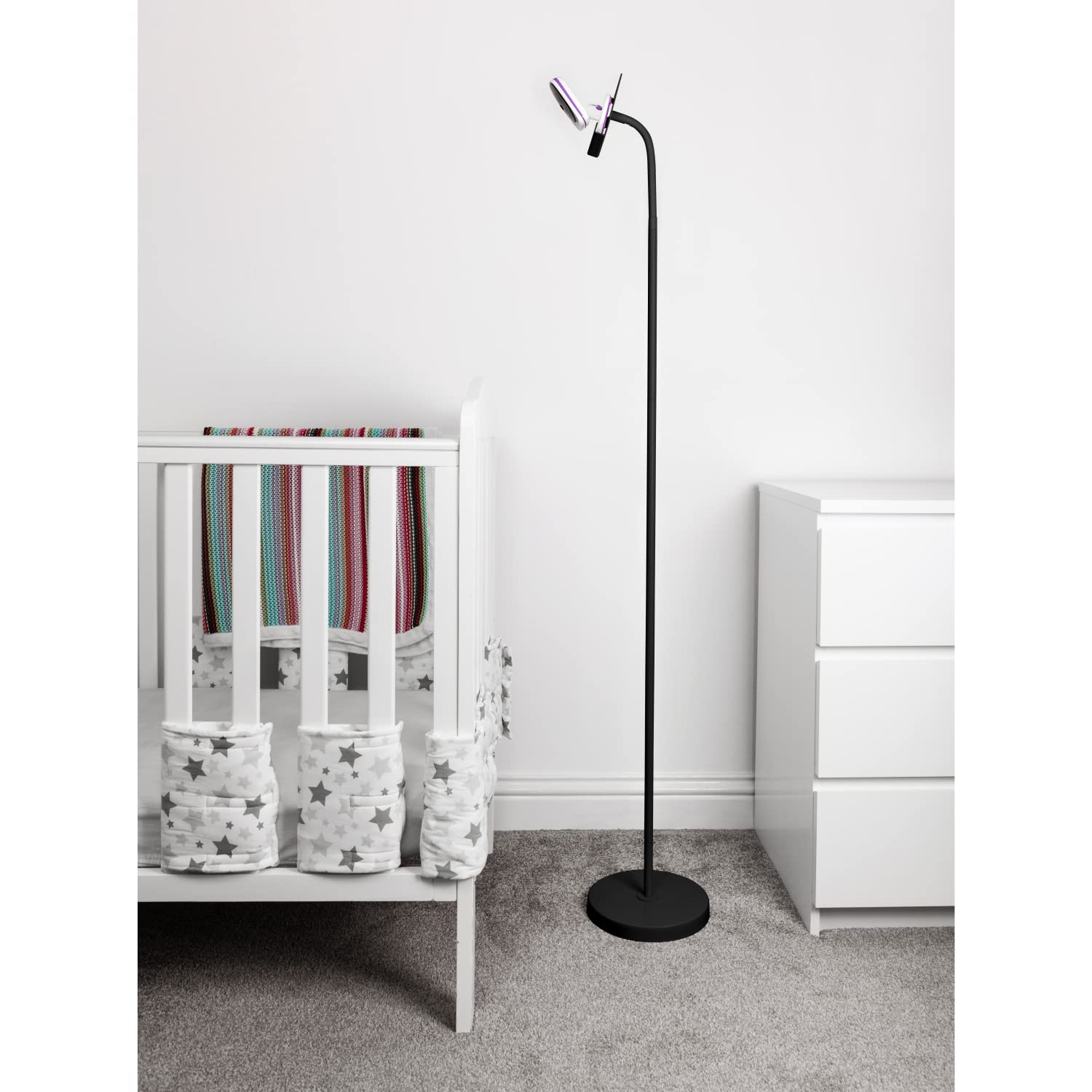 Flexi Air 360 Pro (Round Base), The Universal Freestanding Baby Monitor Holder, Baby Video Monitor Shelf with Flexible Hose, Camera Stand for Nursery Compatible with Most Baby Monitors