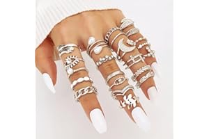 23pcs/set Fashionable Ring Set,Geometric Style And Bohemian Element Accent,Suitable For All Kinds Of Wear Embellishment Acces