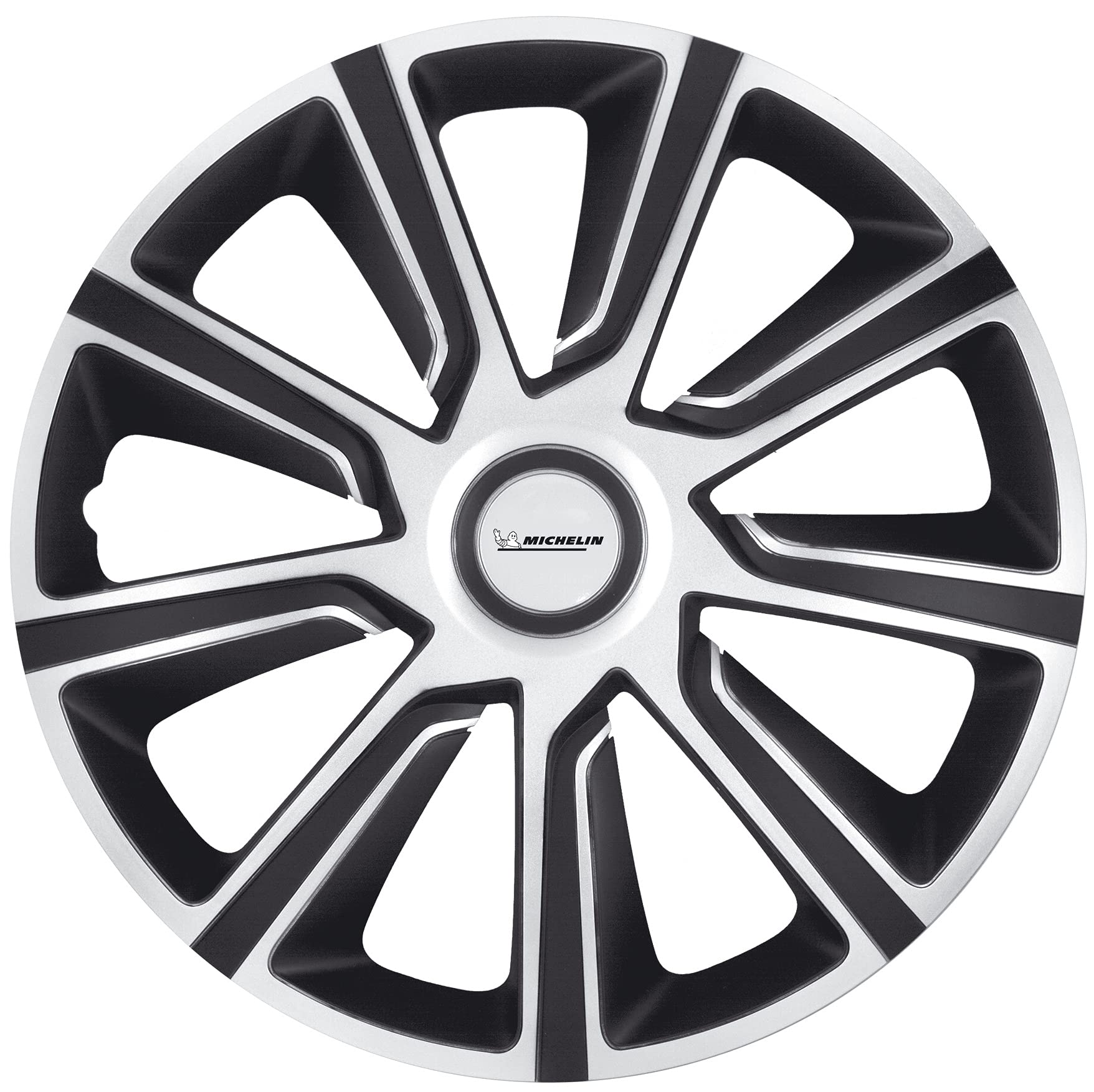 Michelin 92012 Wheel trim Louise with reflector system N.V.S., set of 4, 33.02 cm, 13 inches, silver/black