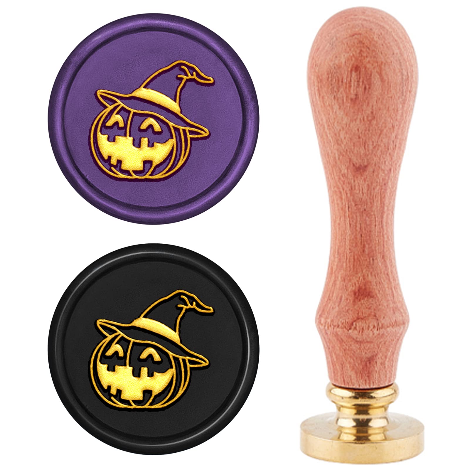 CRASPIRE Halloween Wax Seal Stamp Bat Castle Sealing Wax Stamp Retro Haunted House Wax Seal 25mm Removable Brass Seal Stamp Head Wood Handle for Halloween Party Invitation Envelope Greeting Card