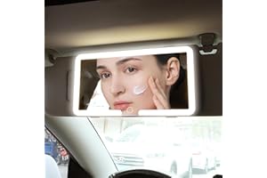 LED Car Vanity Mirror Car LED Sun Visor Vanity Mirror With 3 Light Modes Dimmable Touch Control Makeup Mirror USB Charging Ca
