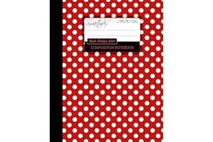 Red Polka Dot Composition Notebook: College Ruled Writing Journals for School / Teacher / Office / Student [ Perfect Bound * Large * Red and White ... (Contemporary Designs - Patterned Stationery)