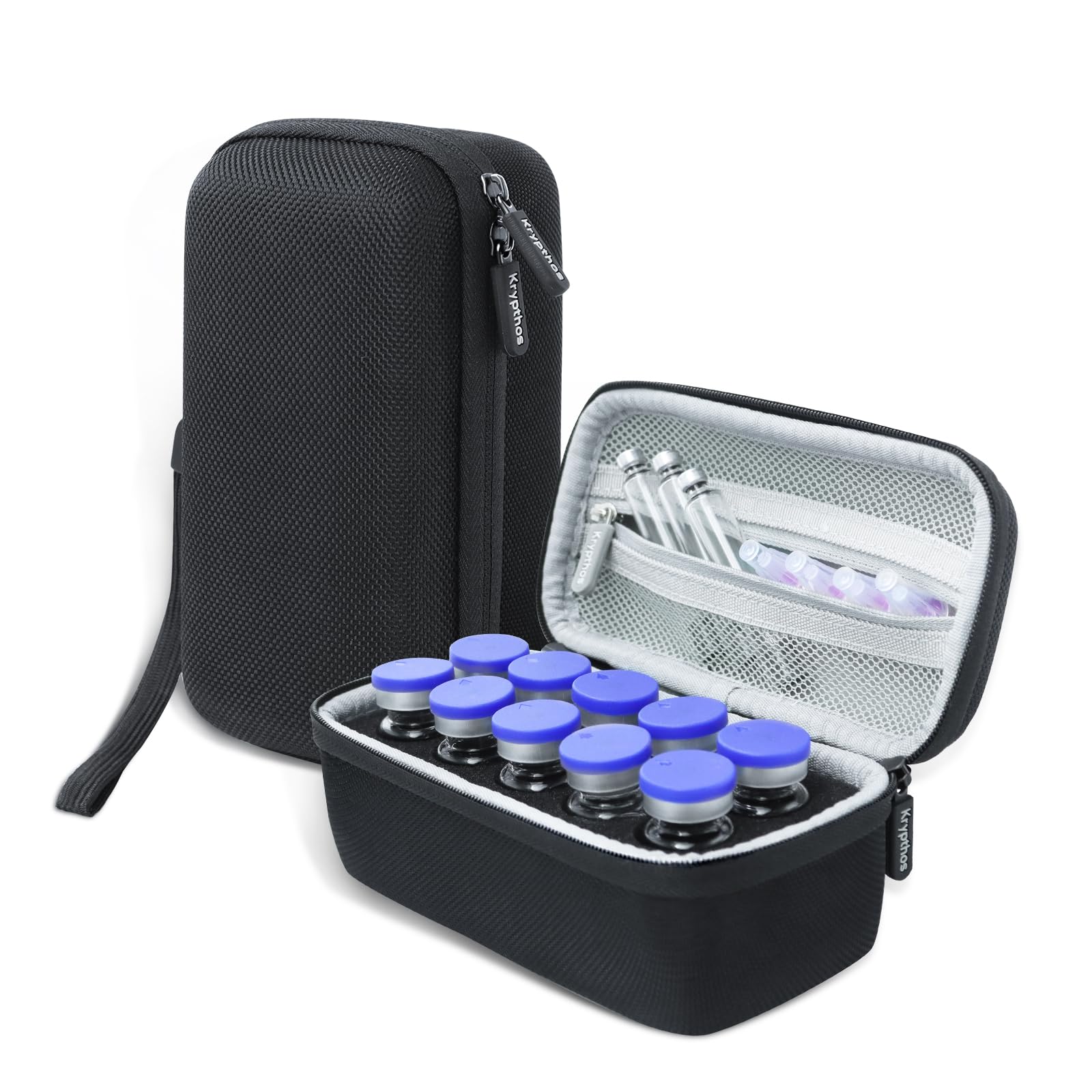 Photo 1 of Krypthos 10 Slots Insulin Vial Protector Case, Insulin Vial Organizer Bag for Diabetics Standard 1ml 3ml 5ml and 10ml Vials, Insulin Carrying Case Fridge Holder Storage Holder, No Ice Pack