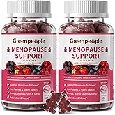 GREENPEOPLE Menopause Supplements for Women Gummies - 16-in-1 Dual Action Menopause Relief W/Black Cohosh, Vitex, Beef Organs for Hormone Balance, Hot Flashes, Night Sweats & Mood, 60 CT (2 Packs)