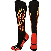 MadSportsStuff Fire Flame Soccer Style Soccer Socks for Boys Girls Men Women Youth Kids Adult Over the Calf