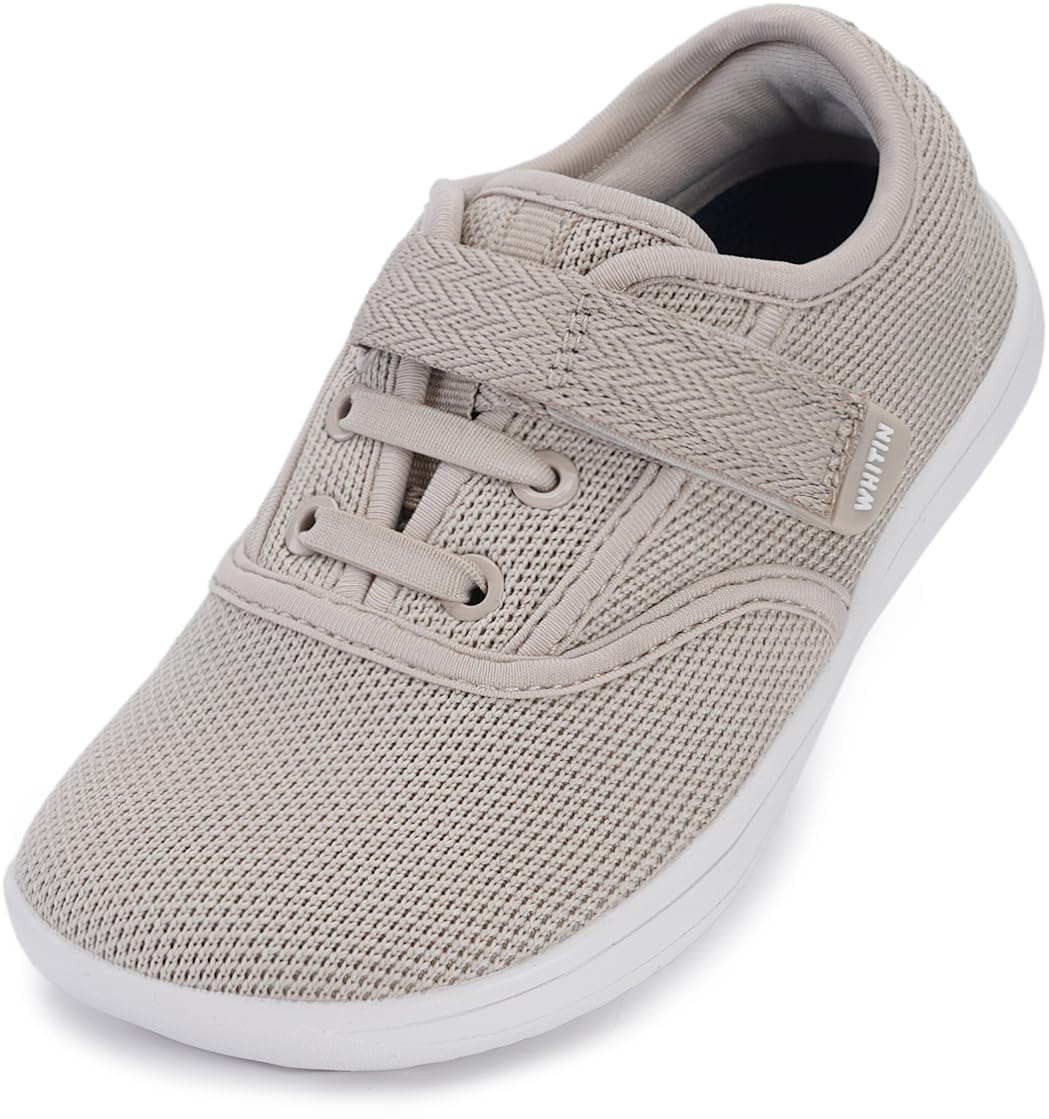 Photo 1 of  **NEED TO BE CLEANED** WHITIN Toddler Barefoot Shoes for Boys Girls Wide Toe Box Minimalist Sneakers Zero Drop Sole Size 8 Minimus Kid Sport Walking Knit Gym Dressy Width Tennis Fit Beige 24