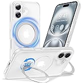 Anqrp 360° All-in-ONE Stand Case for iPhone 16 Case with Rotatable Magnetic Kickstand Ring Holder, Compatible with MagSafe, MIL-Grade Shockproof iPhone 16 Phone Case Cover 6.1 inch, Mist Matte Clear