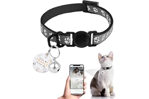 FURRIGO Cat Collar Breakaway with QR Code Name Tag, Reflective Kitten Collars with Bell, Cat ID Tag personalized, Ultra-Durable, Adjustable, Quick Release, Fits Most Girl Boy Small Large Cats (8''-13.3'')