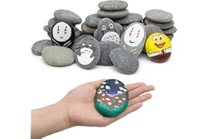 Markdang 40 Pcs Large Rocks for Painting 25pcs 2-3” & 15pcs 3-4” River Rocks for Painting Natural Flat & Smooth Rocks for Painting for Kids & Adult Craft Gift
