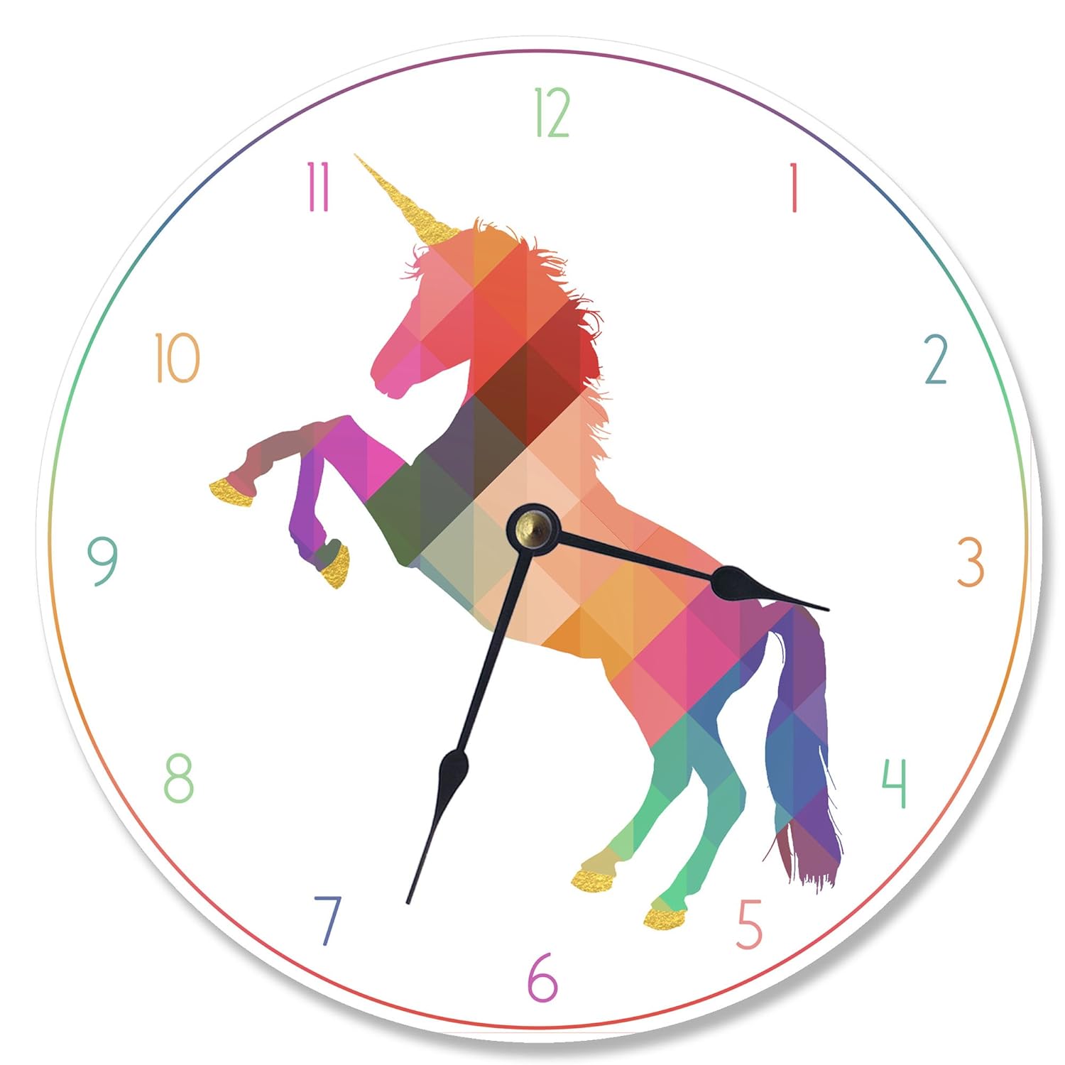 Buy The Stupell Home Decor Collection Stupell Industries Geometric Rainbow Unicorn Vanity Clock Proudly Made In Usa Online At Low Prices In India Amazon In