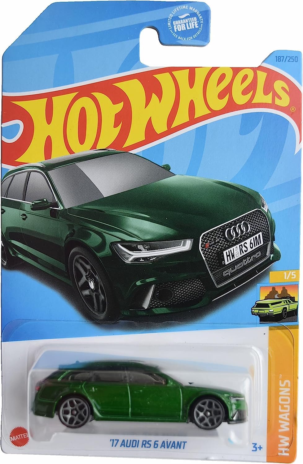 Hot Wheels 17 Audi RS 6 Avant, HW Wagons 1/5 [Green] 187/250