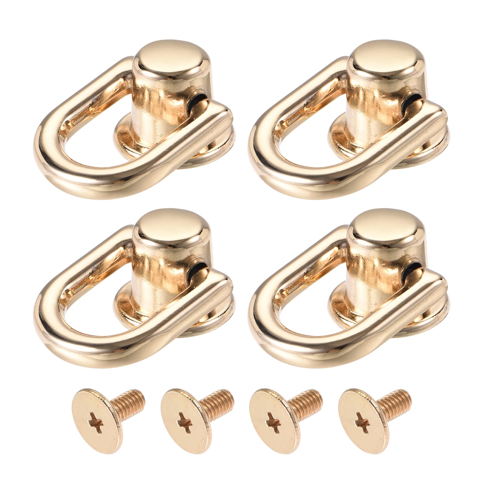 METALLIXITY D Ring Stud Screw Ball Post Head (12mm/0.47") 4Pcs, Button Ball Studs Rivets - for Home Crafts DIY Hardware, Gold