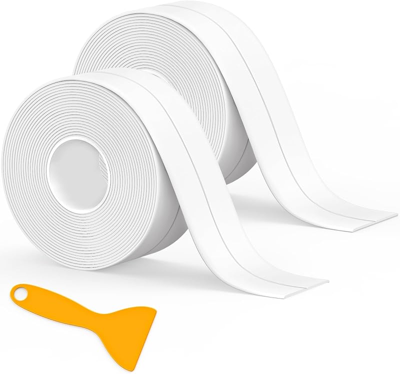 Fixmend Bath Sealant Strip 2 Rolls Self Adhesive Caulk Tape White