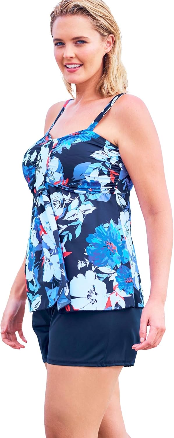 flyaway tankini top with bust support