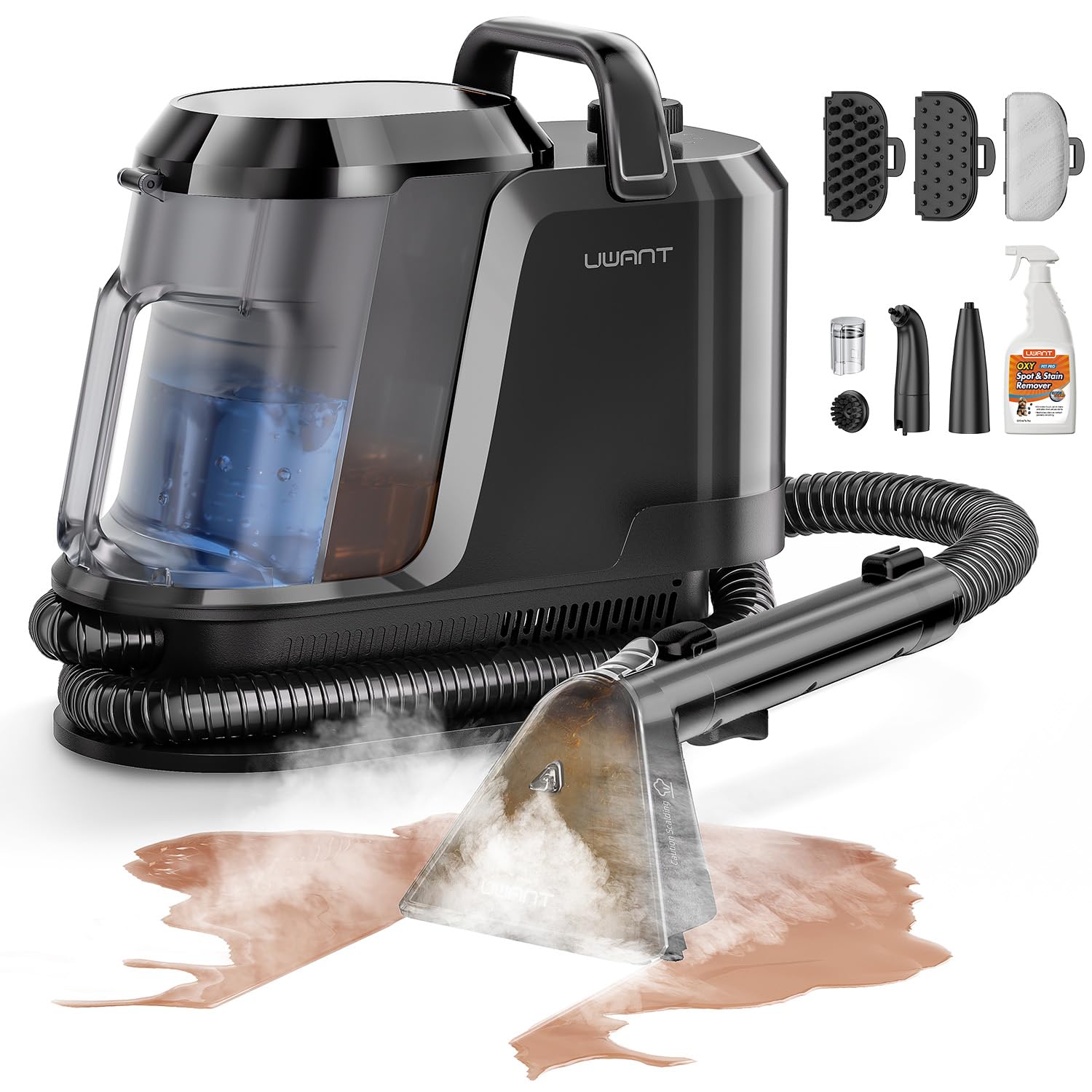 Photo 1 of uwant Carpet Cleaner Machine with Steam&Hot&Cold Water System 18Kpa Powerful Suction Upholstery Cleaner Machine with Pet Pro Cleaner for Pets, Carpet Steam Cleaner