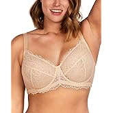 HSIA Minimizer Bra for Women - Plus Size Full Coverage Lace Bra with Underwire, Non Padded
