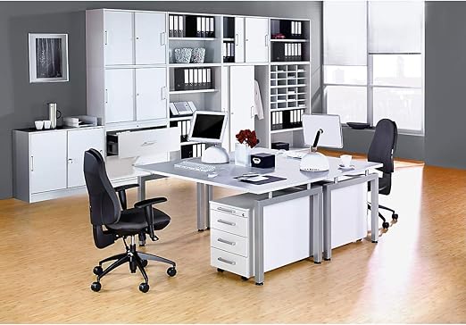 Armario de oficina Office con estado, 1 estante, puertas correderas