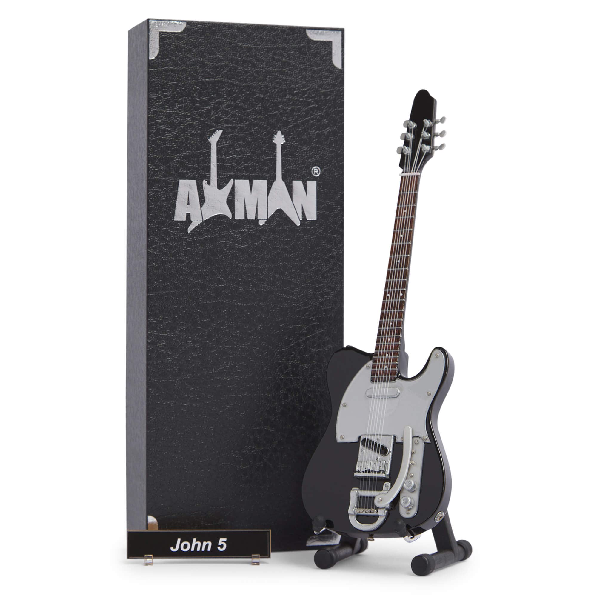 John 5 - Miniature Guitar Replica - Music Gifts - Handmade Ornamental 1/4 Scale - Includes a Display Box, Name Tag and Miniature Guitar Stand