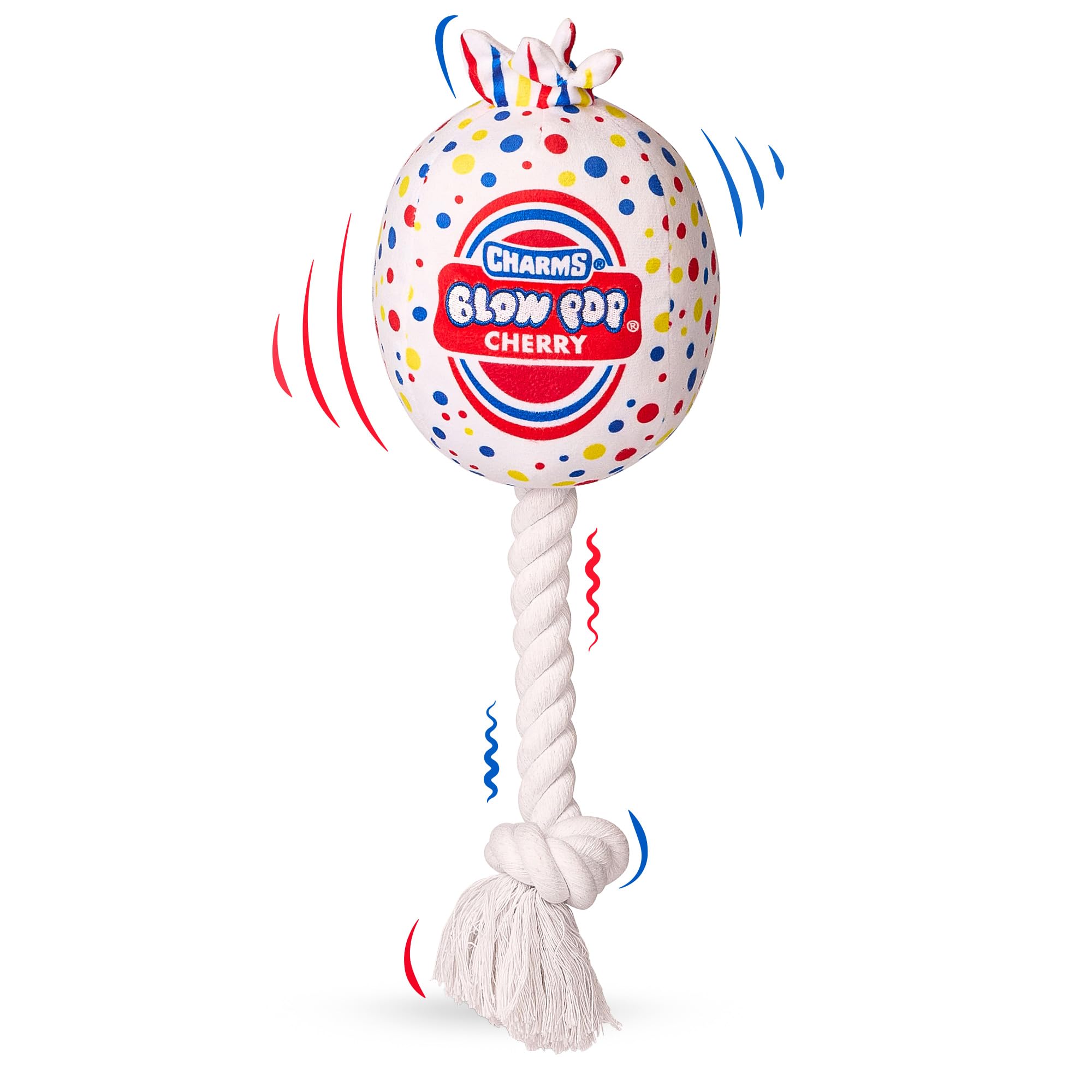Blow Pop Plush & Rope Dog Toy – Scented Squeaky