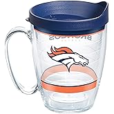 Tervis Made in USA Double Walled NFL Denver Broncos Insulated Tumbler Cup Keeps Drinks Cold & Hot, 16oz Mug, Tradition