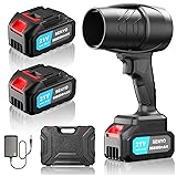 Leaf Blower Cordless with Battery and Charger, 130000RPM Handheld Turbo Jet Blower, Air Blower, Cordless Leaf Blower for Lawn, Yard, Garage, Patio, and Sidewalk Cleaning (Black)