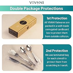 VIVANI 16 Piece Silverware Set for 4, Premium