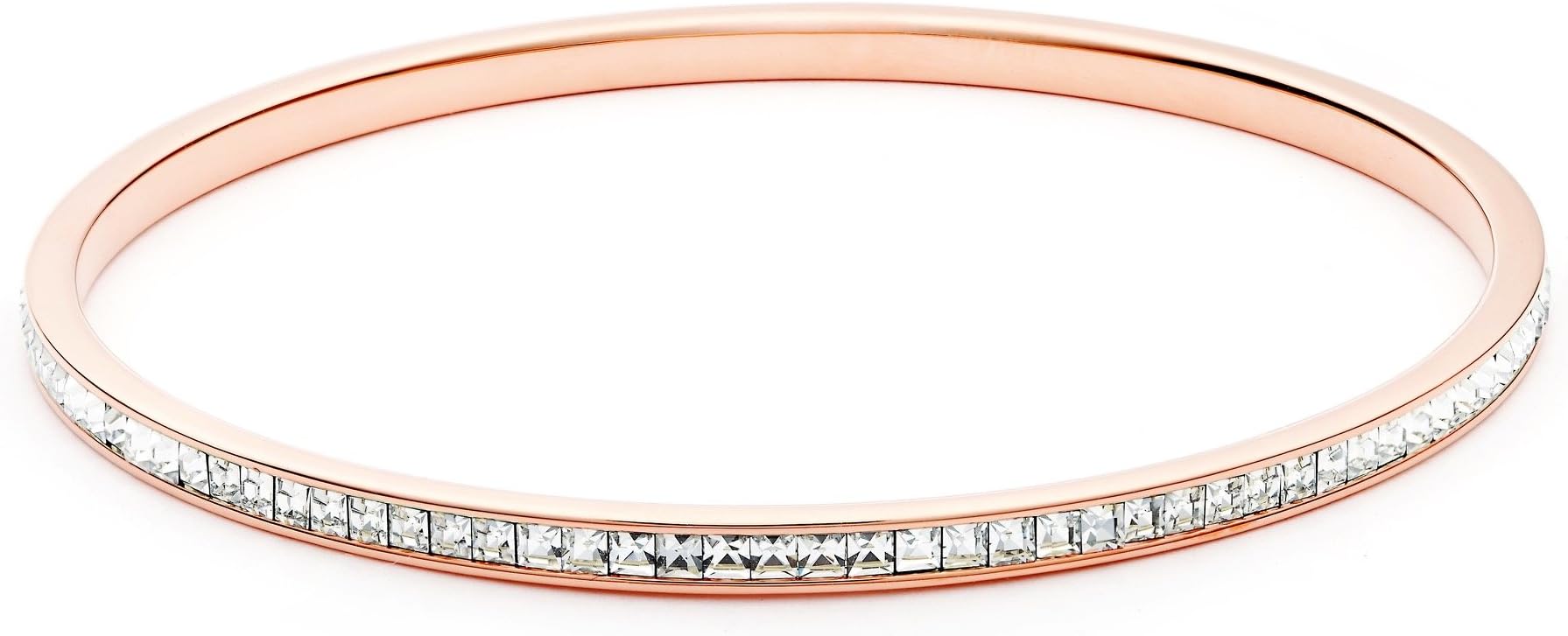 MYJS Magic Eternity with Swarovski Square Crystal Ready Bangle Rose Gold Plated