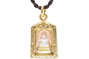 Artschatz Phra Somdej Buddha Fortune Good Luck Golden Thai Amulet Pendant