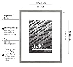 Americanflat 8x10 Picture Frame in Grey - Use as