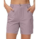 Cakulo Womens 6" Hiking Cargo Bermuda Shorts Quick Dry Golf Walking Work Summer Lightweight Shorts Pockets