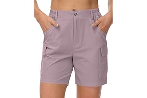 Cakulo Womens 6" Hiking Cargo Bermuda Shorts Quick Dry Golf Walking Work Summer Lightweight Shorts Pockets