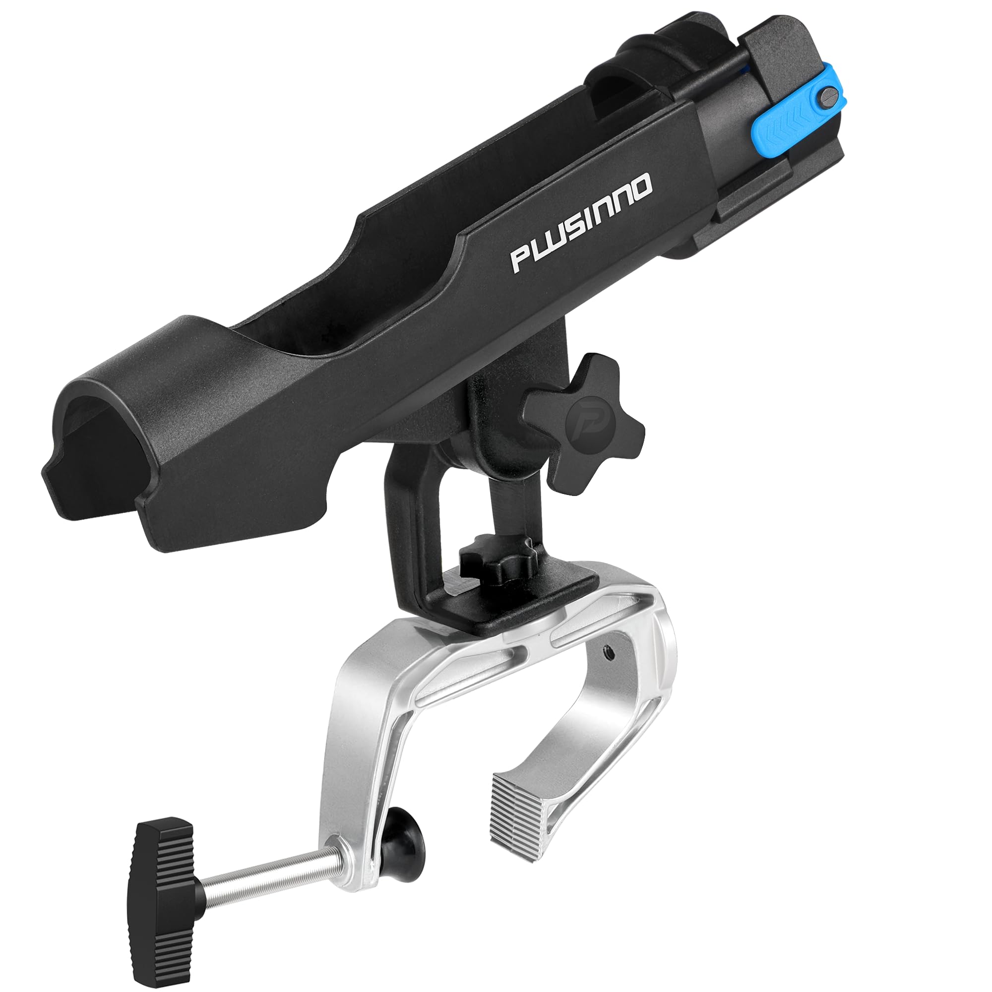 Plusinno fishing boat rod holder with large jaw opening, 360° adjustable swivel fishing rod, rack, foldable holder, 1 Packung