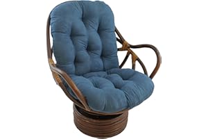 Blazing Needles Microsuede Tufted High Back Chair Cushion, 1 Count (Pack of 1), Indigo