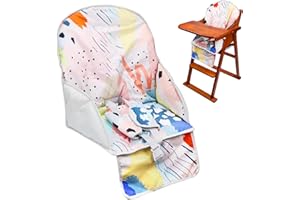 Kocpudu High Chair Pad, High Chair Cushion, Seat Cushion Breathable Pad, Comfortable Seat Belt Design, Cute Pattern, Soft and Comfortable, Baby Sits More Comfortable(Color Garbled Pattern)