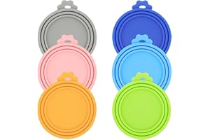 DORUI 6 Pcs Can Covers, Universal BPA Free Silicone Dog Cat Can Lids, Fit Most Standard Size Dog and Cat Cans(6 colors)