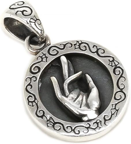 Amazon ジナブリング Jina Bring ハード ペンダント シルバー925 真鍮 弥勒菩薩 みろくぼさつ マイトレーヤの手弥勒 アラベスク 梵字 ユ ペンダント メンズ レディース ネックレス 通販